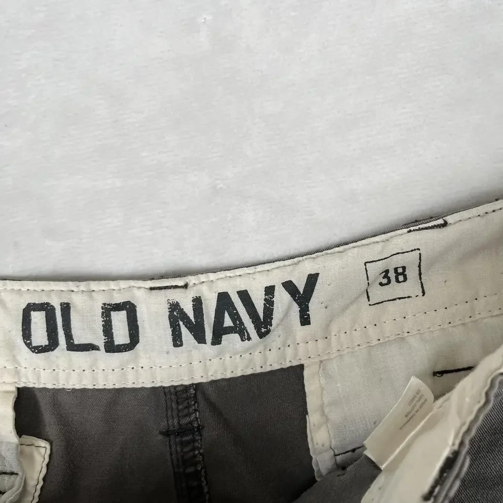 Old Navy Cargo Shorts Mens 38 Gray 10 Inseam Utility Pockets Y2K